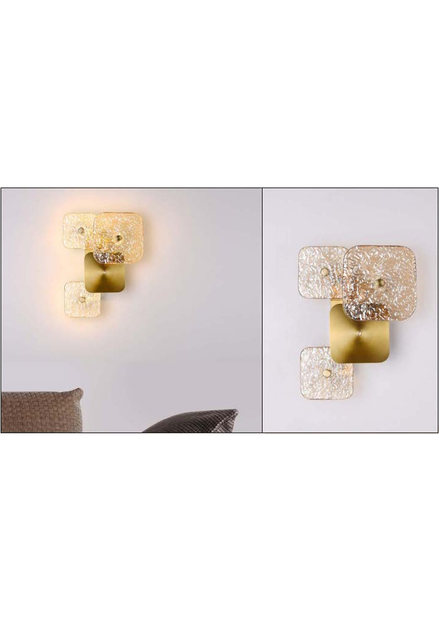 Beyond Lights - Gold Square Sconce- GL
